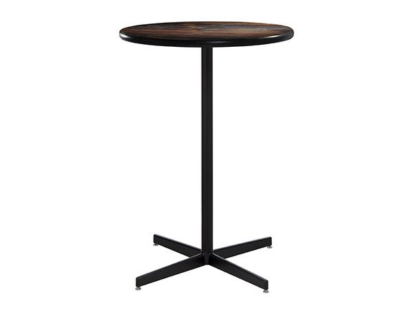 30" Round Bar Table w/ Wood Counter Top and Standard Black Base
 -- Trade Show Furniture Rental
